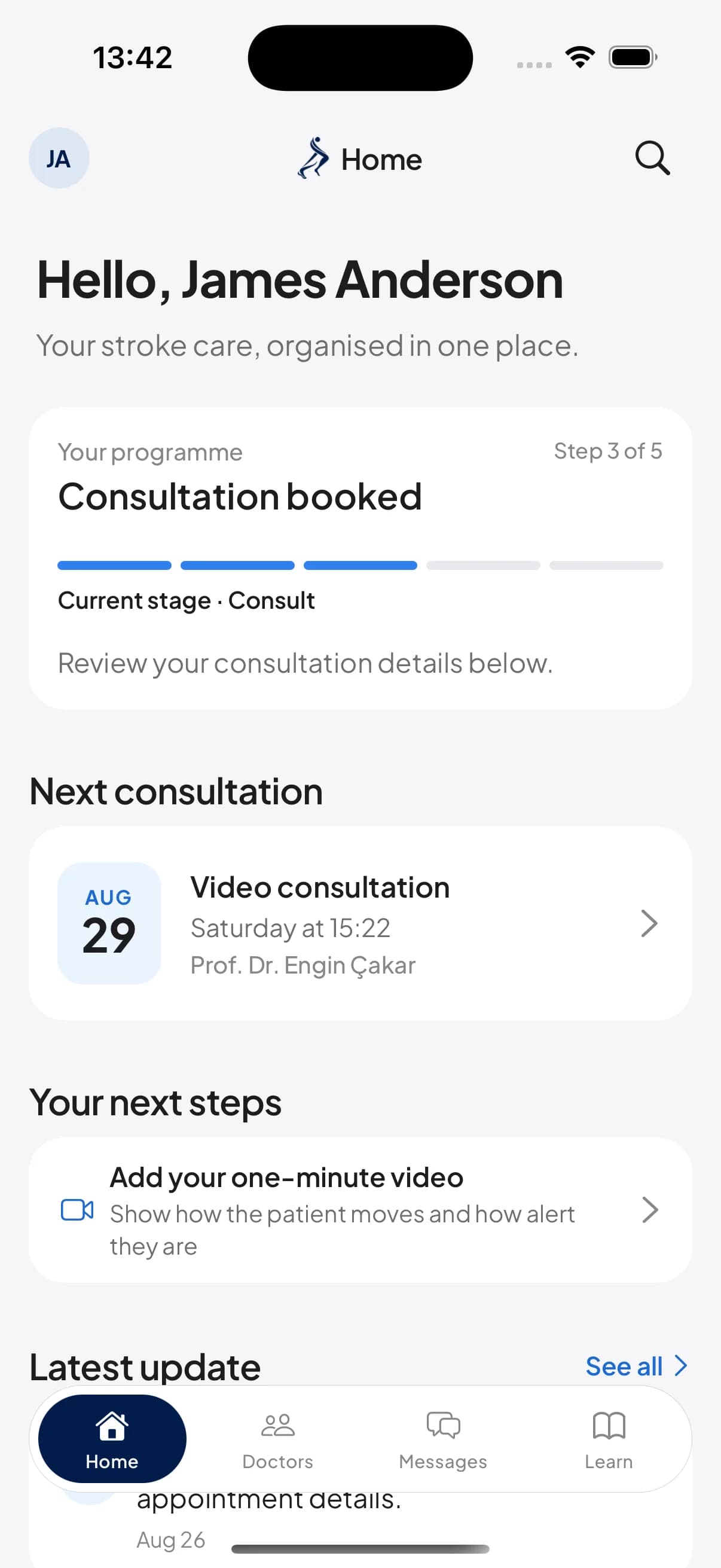 Next New Steps app: your recovery journey home screen